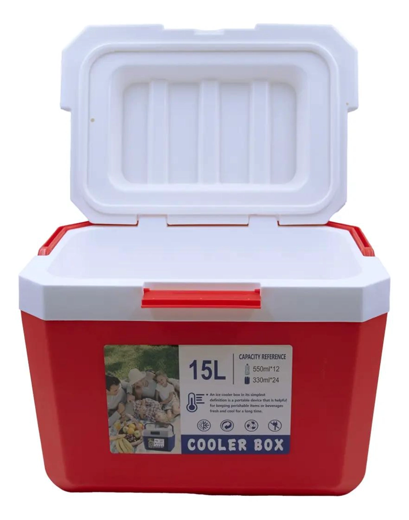 ENFRIADOR PORTATIL DE 15 LITROS COLOR ROJO PARA BEBIDAS - 5