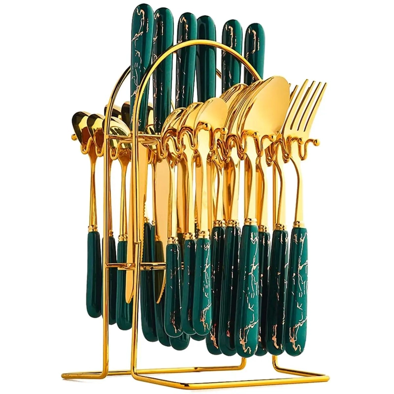 JUEGO DE CUBIERTOS DE 24 PIEZAS CON SOPORTE PARA MESA - 1