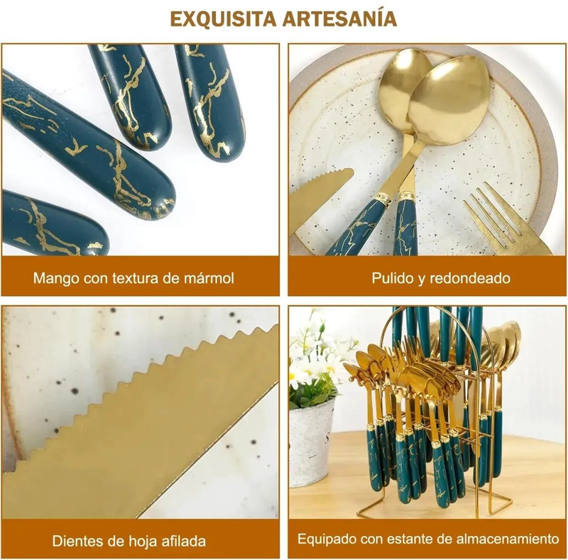 JUEGO DE CUBIERTOS DE 24 PIEZAS CON SOPORTE PARA MESA - 3