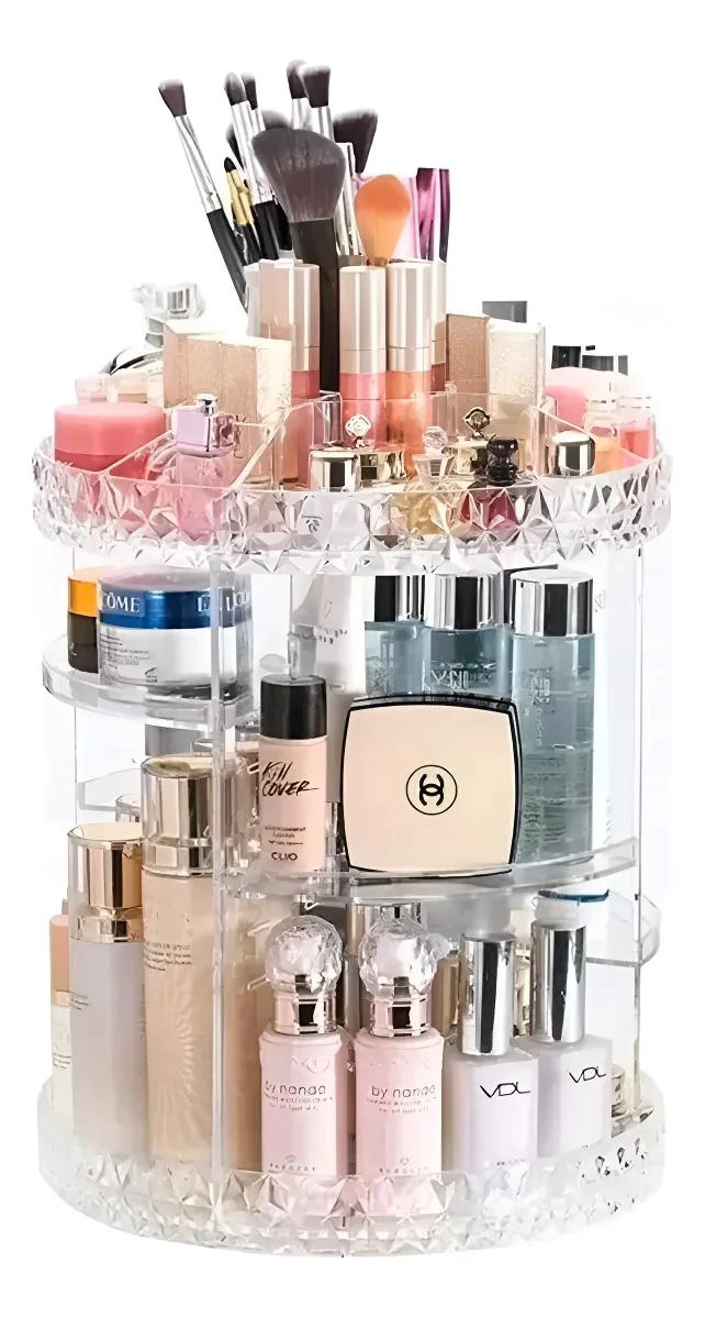ORGANIZADOR ROTATIVO PARA MAQUILLAJE Y COSME TICOS CON COMPARTIMENTOS MULTIPLES - 1