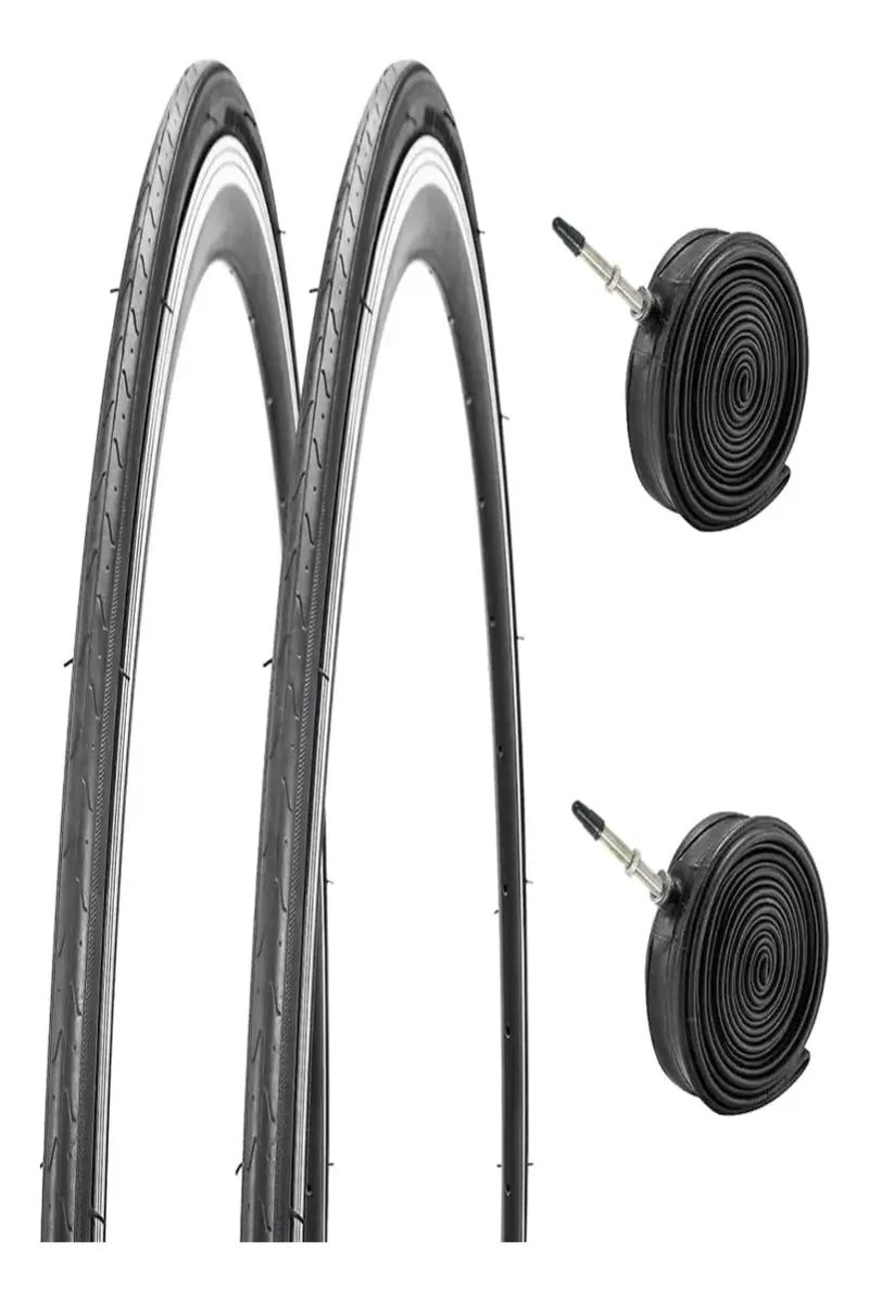 NEUMATICOS PARA BICICLETA ARO 700X25C CON CAMARAS V-SCHRADER INCLUIDAS - 1