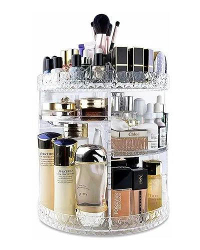 ORGANIZADOR ACRILICO PARA COSME TICOS CON 3 NIVELES Y ROTACION 360 GRADOS - 1