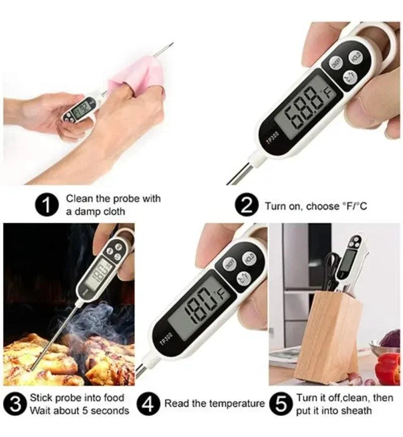 TERMOMETRO DIGITAL PARA ALIMENTOS CON LECTURA RAPIDA Y PRECISA - 4