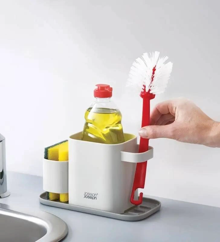 ORGANIZADOR PARA LAVAPLATOS DE PLASTICO CON COMPARTIMENTOS DOBLES - 2