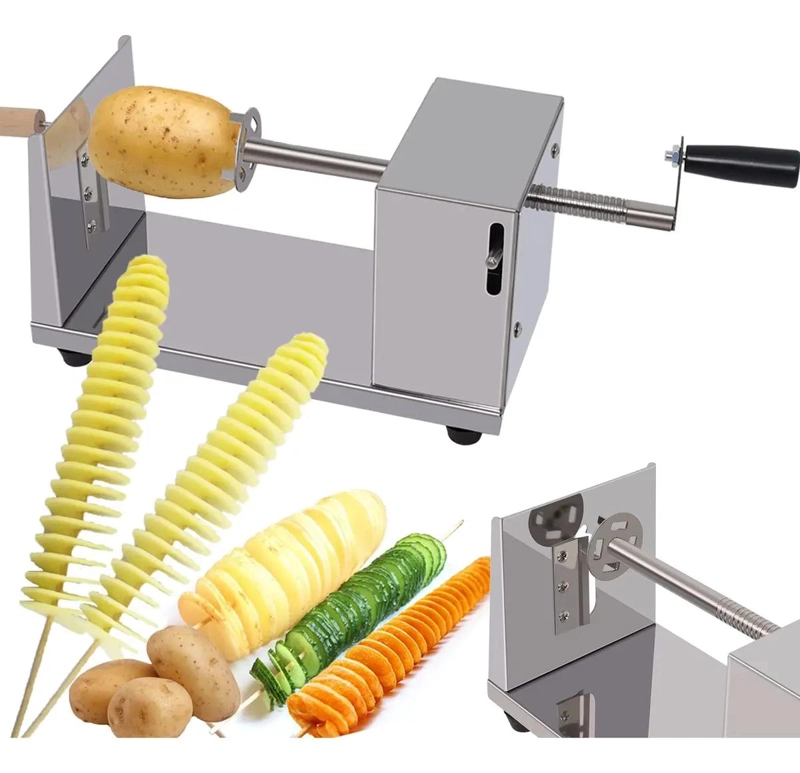CORTADOR DE PAPAS EN ESPIRAL CON ESTRUCTURA DE ACERO INOXIDABLE - 1