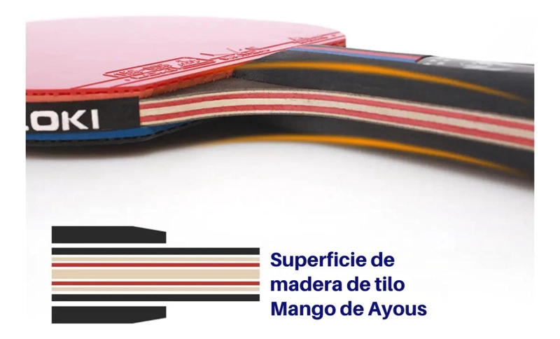 PALETA DE PING PONG PROFESIONAL CON FUNDA Y GOMAS CERTIFICADAS ITTF - 3