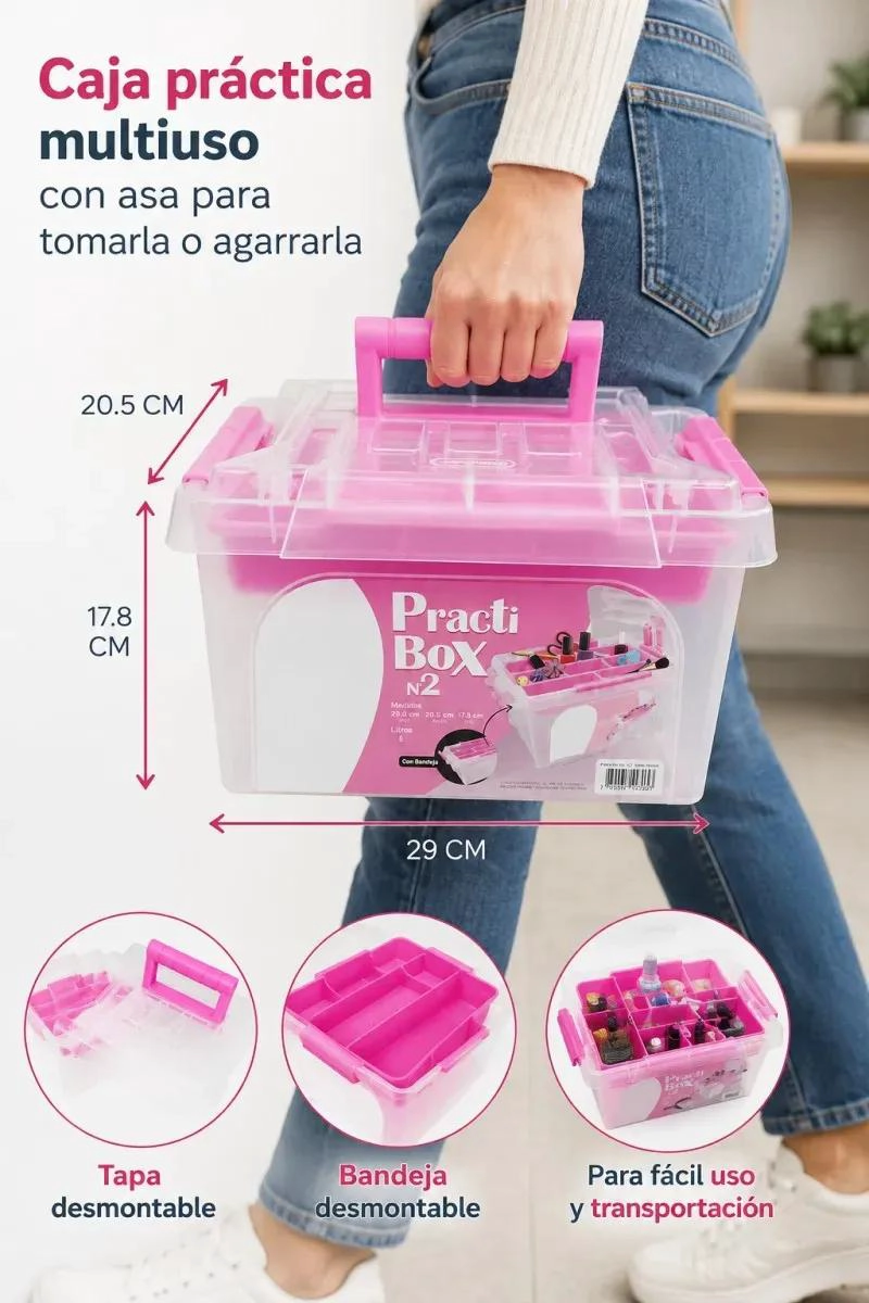 CAJA ORGANIZADORA PLASTICA MULTIUSO CON CAPACIDAD DE 6 LITROS - 2