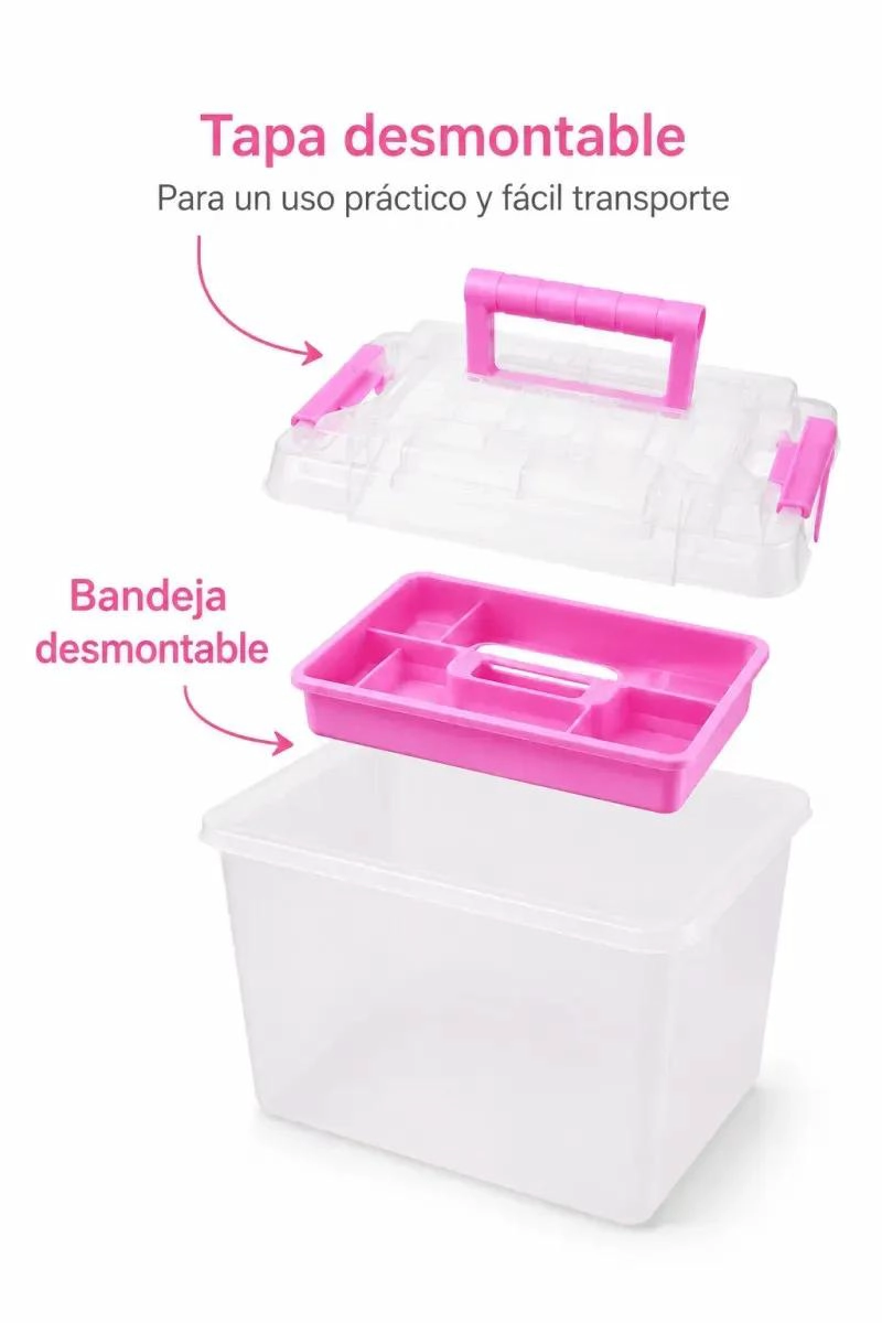 CAJA ORGANIZADORA PLASTICA MULTIUSO CON CAPACIDAD DE 6 LITROS - 4