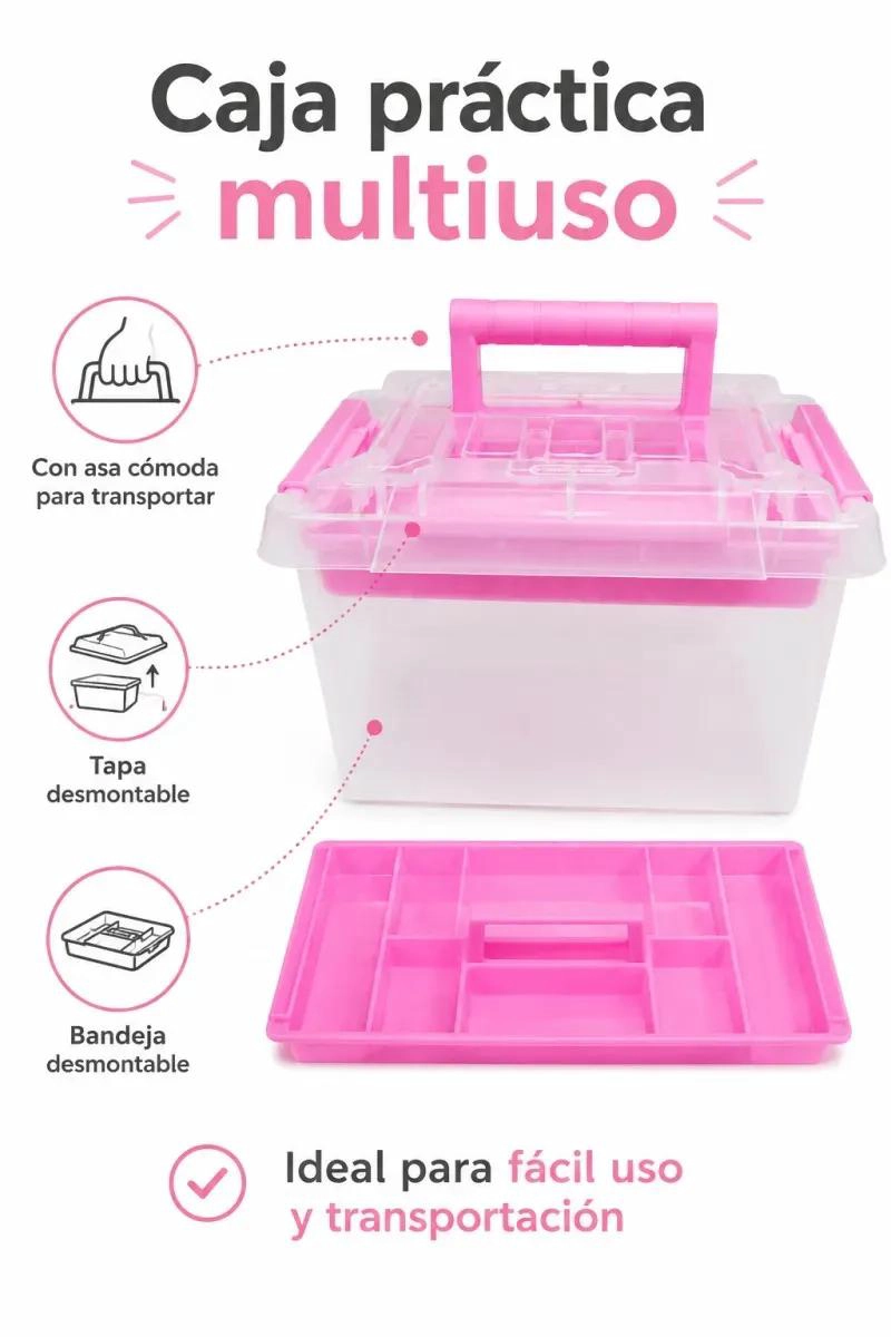 CAJA ORGANIZADORA PLASTICA MULTIUSO CON CAPACIDAD DE 6 LITROS - 5