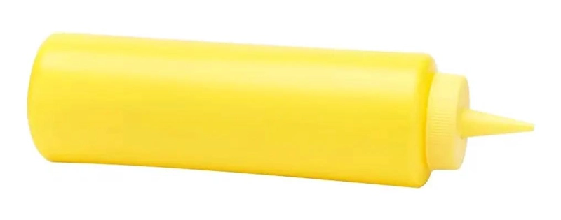 SET DE 6 DISPENSADORES PARA SALSAS DE 1 LITRO COLOR AMARILLO APTOS PARA LAVAVAJA - 4