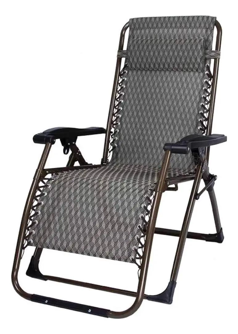 SILLA PLEGABLE PORTATIL PARA PLAYA COLOR MARRON CON ESTRUCTURA RESISTENTE - 1