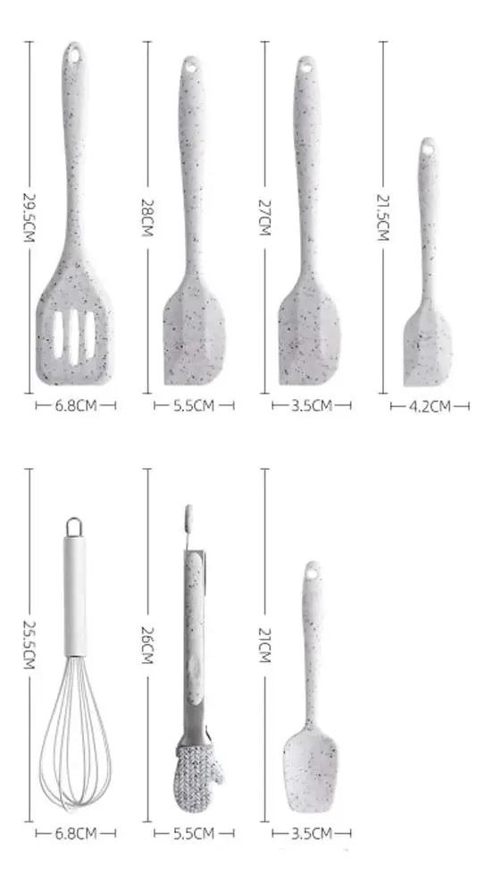 SET DE UTENSILIOS DE COCINA EN SILICONA CON ESPATULA, CUCHARON Y TENAZA - 5
