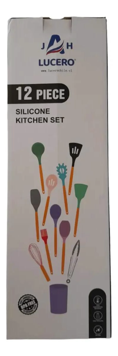 SET COMPLETO DE UTENSILIOS DE COCINA CON CUCHARONES DE SILICONA 12 PIEZAS - 2