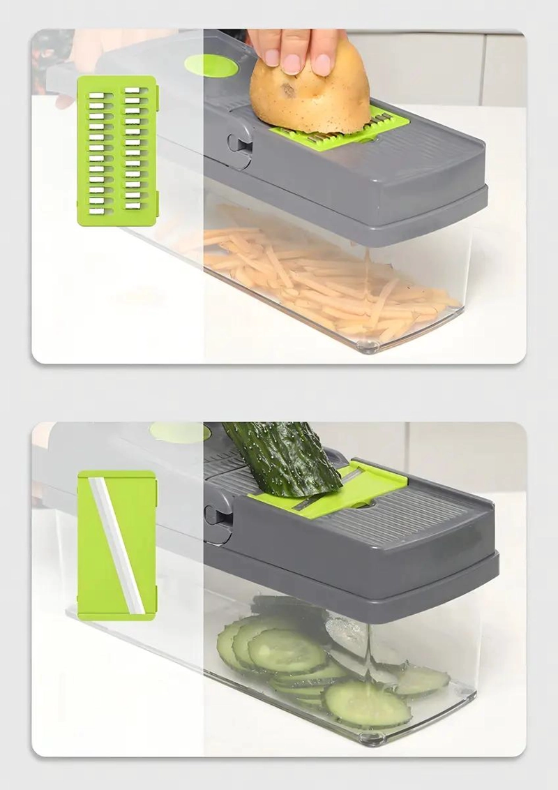 RALLADOR Y PICADOR MULTIUSO PARA FRUTAS Y VERDURAS 14 EN 1 - 5