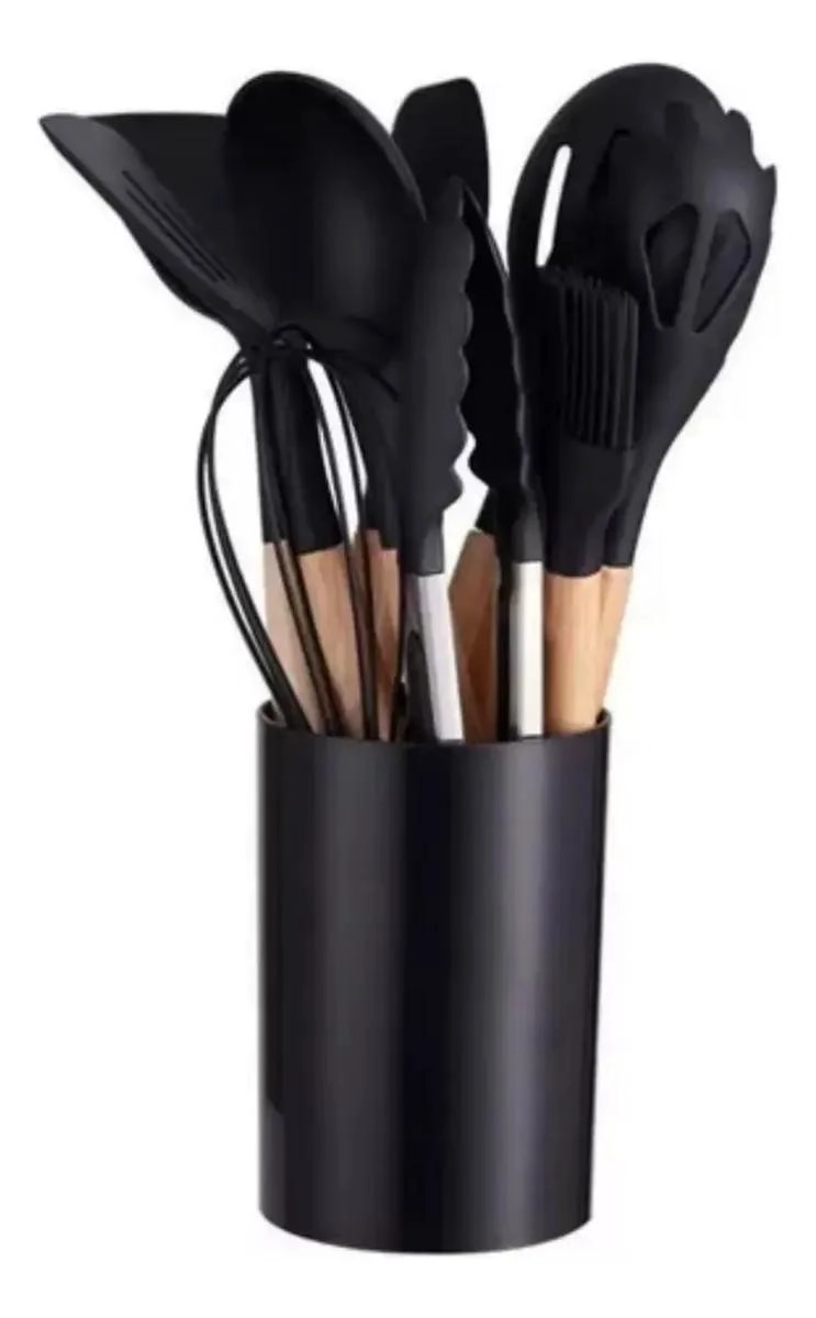 SET DE 12 UTENSILIOS DE COCINA DE SILICONA ANTIADHERENTE RESISTENTES - 2