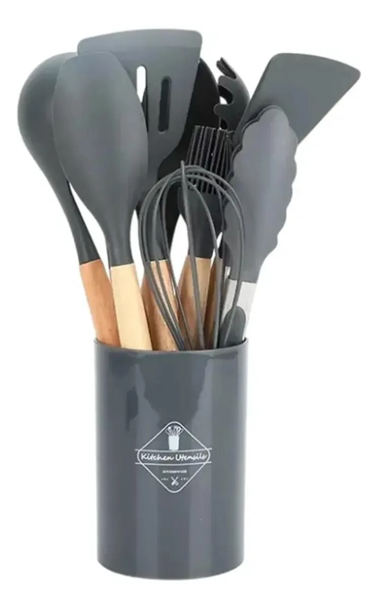 SET DE 12 UTENSILIOS DE COCINA DE SILICONA PARA USO DOME STICO - 2