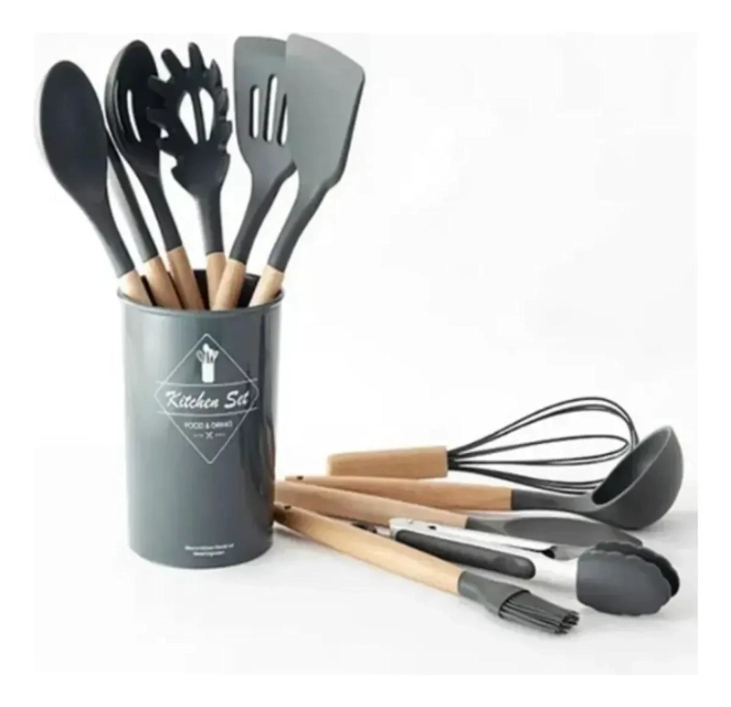 SET DE 12 UTENSILIOS DE COCINA DE SILICONA PARA USO DOME STICO - 3