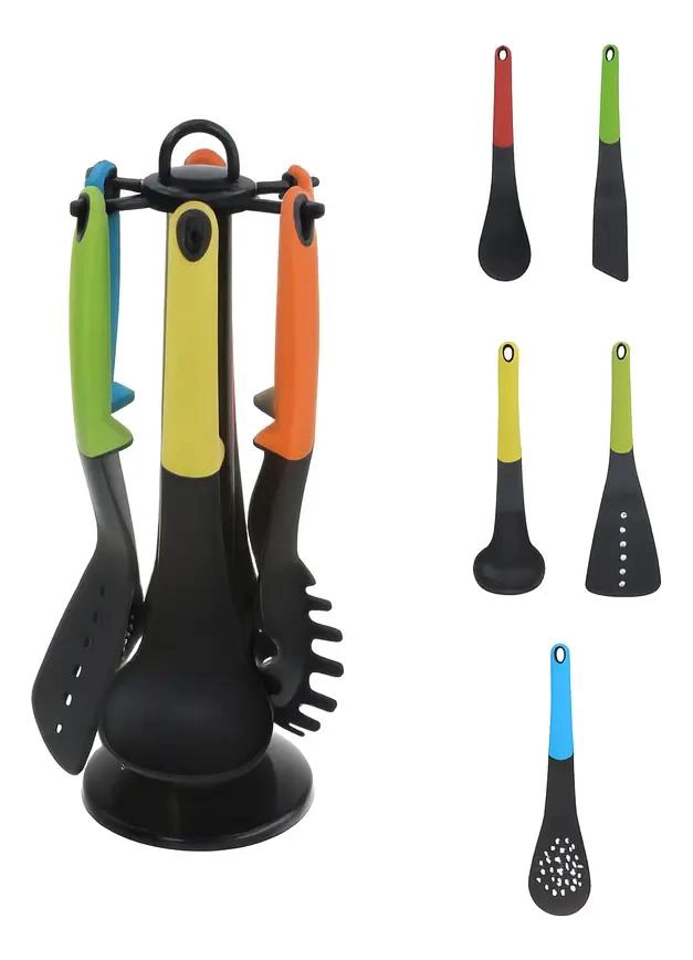 SET DE UTENSILIOS DE COCINA DE NYLON CON 7 PIEZAS RESISTENTES - 1
