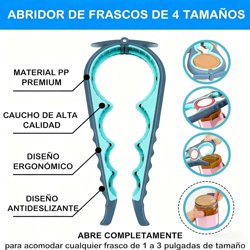 SET DE 4 HERRAMIENTAS MULTIFUNCIONALES PARA ABRIR FRASCOS, LATAS Y BOTELLAS - 3