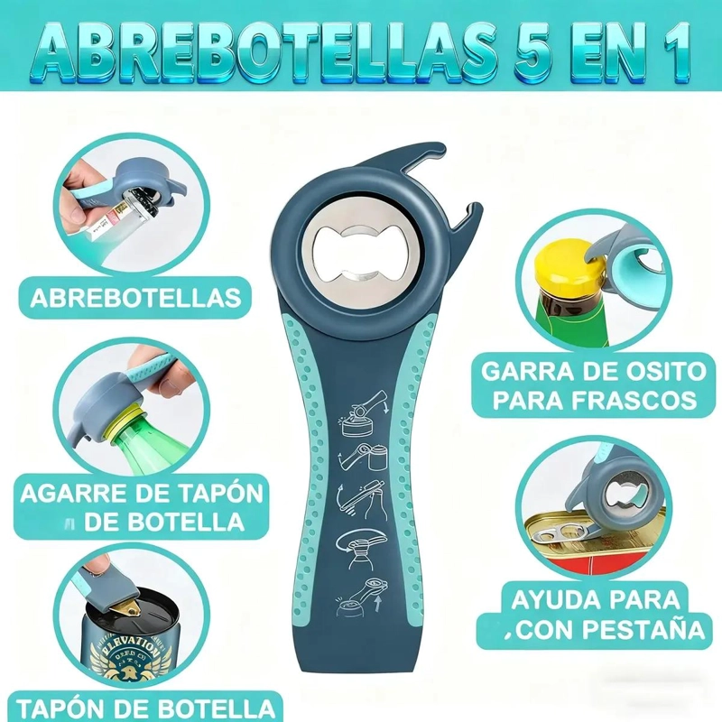 SET DE 4 HERRAMIENTAS MULTIFUNCIONALES PARA ABRIR FRASCOS, LATAS Y BOTELLAS - 4