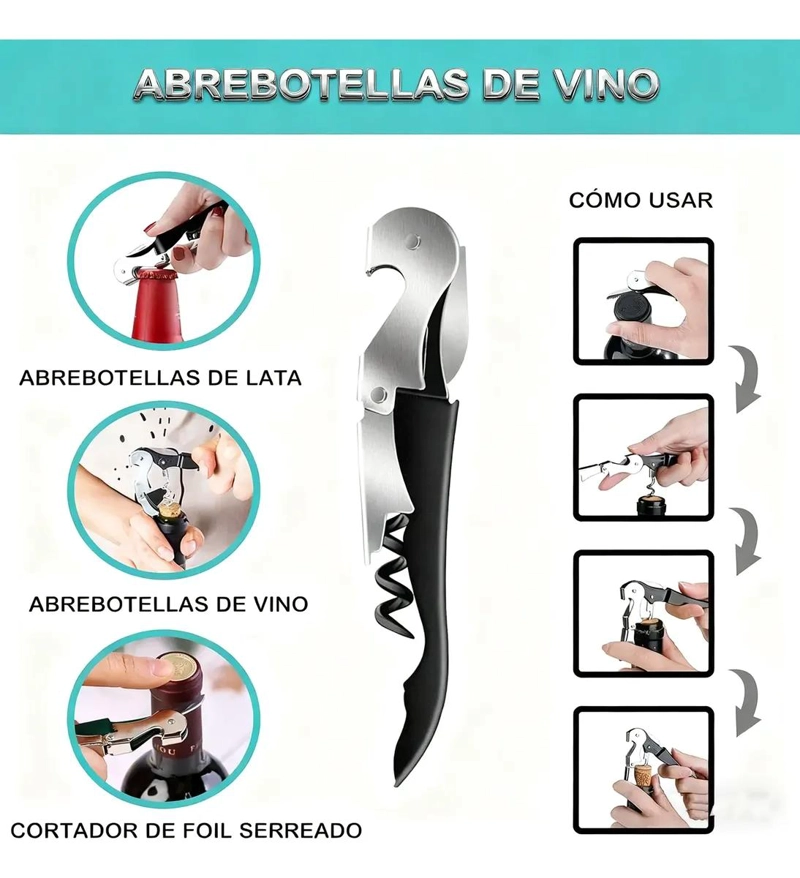 SET DE 4 HERRAMIENTAS MULTIFUNCIONALES PARA ABRIR FRASCOS, LATAS Y BOTELLAS - 5