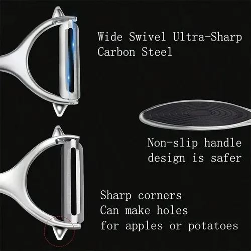 SET DE 2 PELADORES DE ACERO INOXIDABLE PARA FRUTAS Y VERDURAS - 4