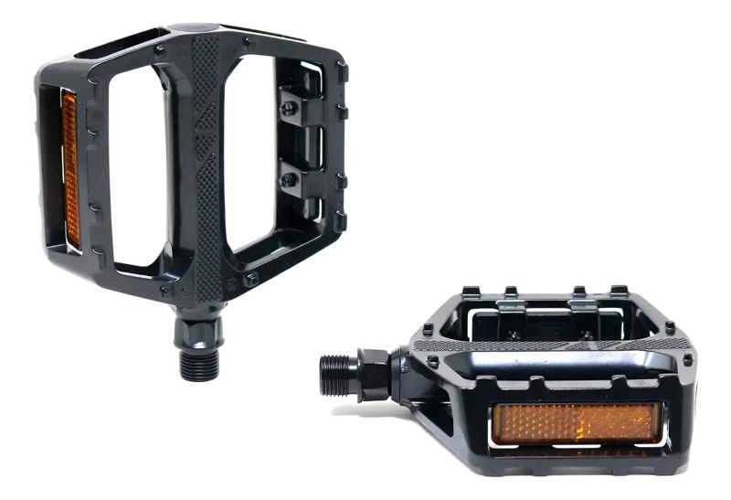 PEDALES DE ALUMINIO PARA BICICLETA MTB COLOR NEGRO RESISTENTES Y DURADEROS - 1