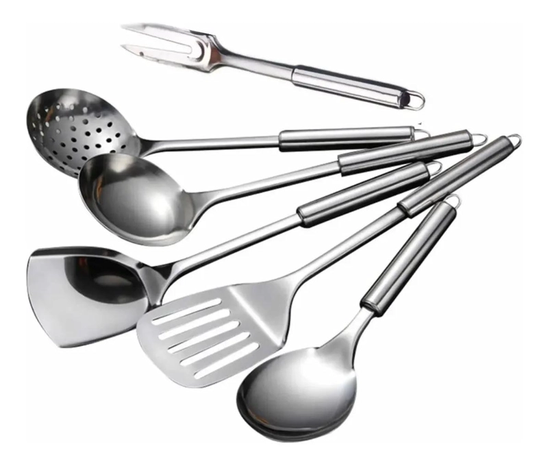 SET DE UTENSILIOS DE COCINA EN ACERO INOXIDABLE CON 6 PIEZAS - 1