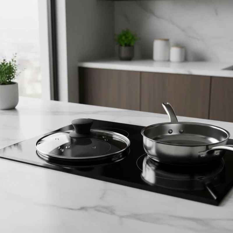 TAPA DE VIDRIO PARA OLLA Y SARTE N DE 38 CM CON BORDE METALICO - 5
