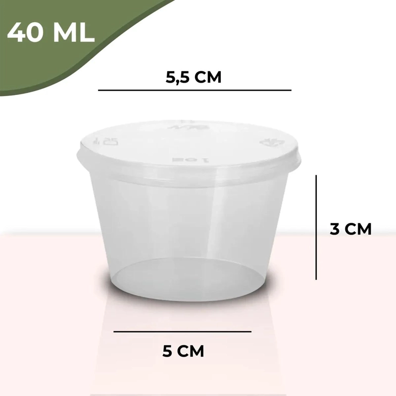 POCILLO DEGUSTADOR ANTIDERRAME PARA SALSAS 40 ML CON 1000 UNIDADES - 1