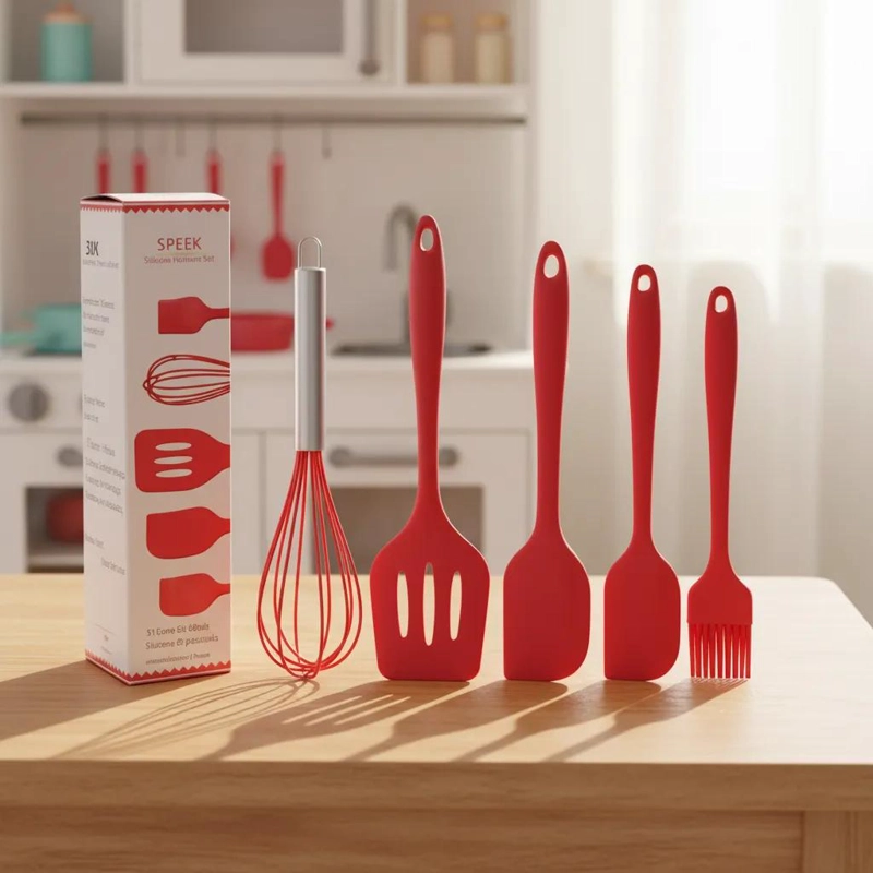 SET DE UTENSILIOS DE COCINA CON 5 PIEZAS DE SILICONA RESISTENTES - 2