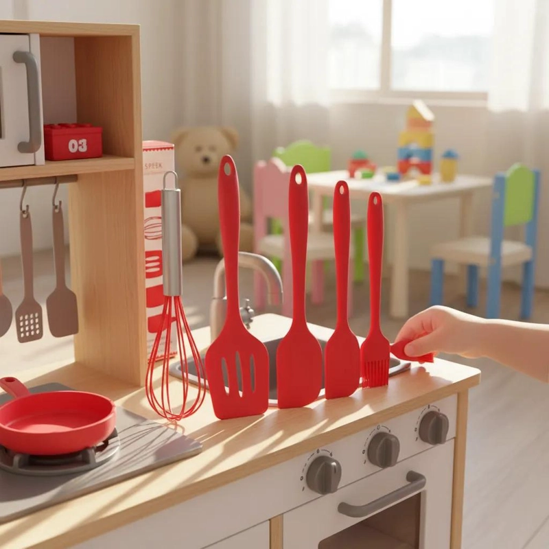 SET DE UTENSILIOS DE COCINA CON 5 PIEZAS DE SILICONA RESISTENTES - 3