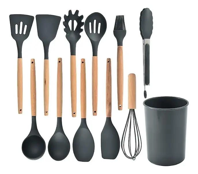 SET DE 12 UTENSILIOS DE COCINA DE SILICONA RESISTENTES Y FLEXIBLES - 2