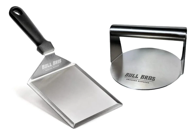 KIT PARA PREPARAR HAMBURGUESAS CON PRENSA Y ESPATULA DE ACERO INOXIDABLE - 1