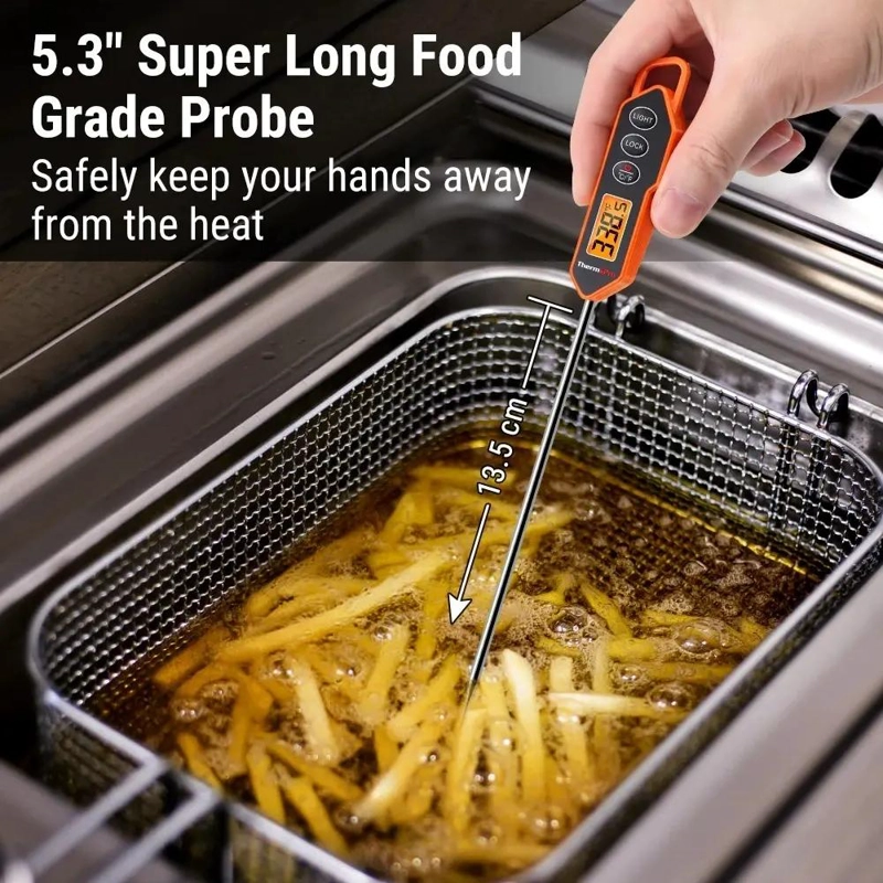 TERMOMETRO DIGITAL CON SONDA PARA ALIMENTOS Y CARNES CON LUZ DE FONDO - 4