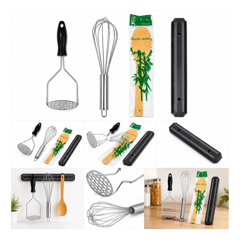 SET COMPLETO DE UTENSILIOS DE COCINA CON BARRA MAGNE TICA DE 32 CM - 3