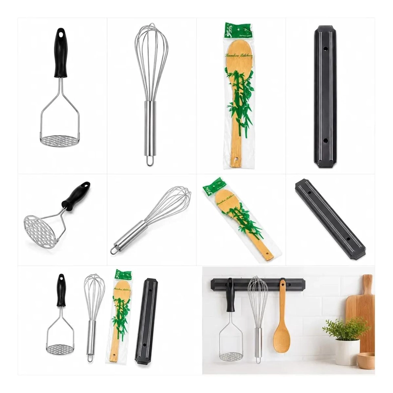 SET COMPLETO DE UTENSILIOS DE COCINA CON BARRA MAGNE TICA DE 32 CM - 4