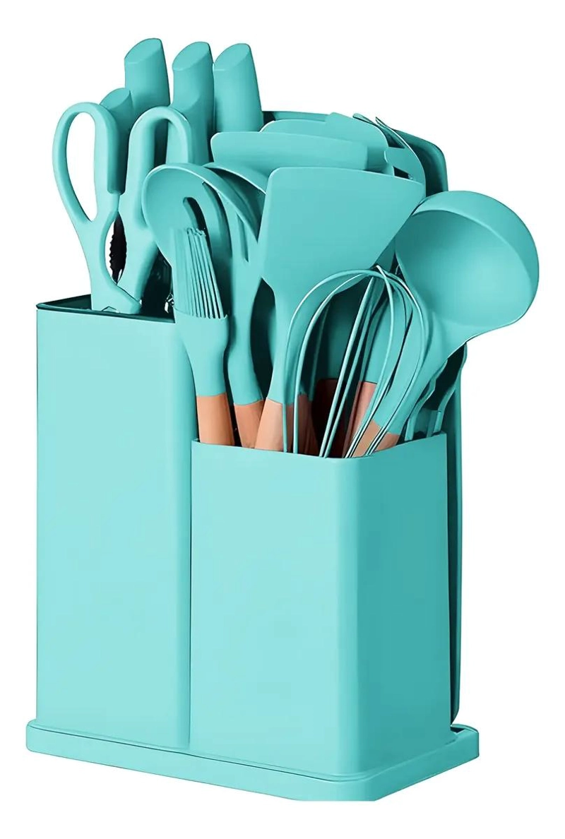 JUEGO DE 18 UTENSILIOS DE COCINA EN SILICONA ANTIADHERENTE - 1