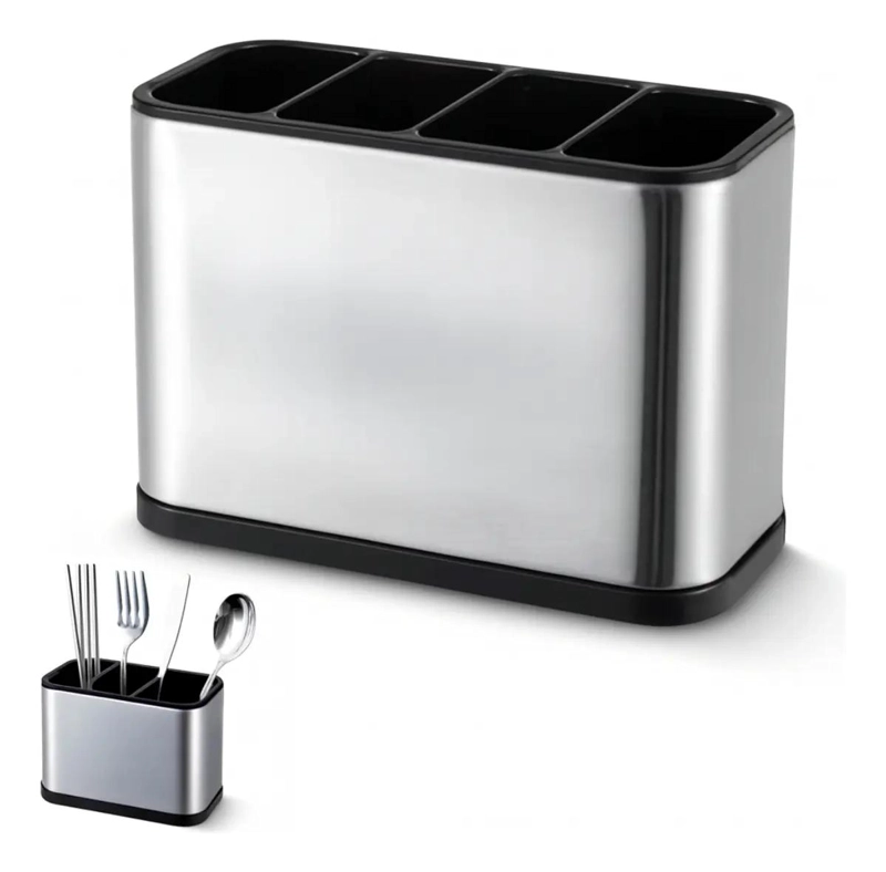 ORGANIZADOR ESCURRIDOR PARA UTENSILIOS Y CUBIERTOS EN ACERO INOXIDABLE - 1