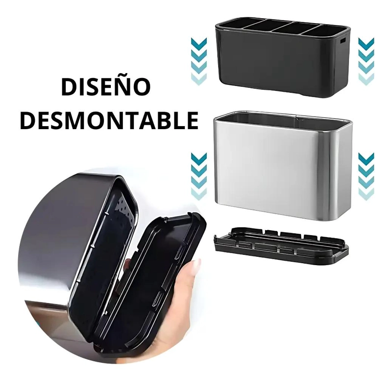 ORGANIZADOR ESCURRIDOR PARA UTENSILIOS Y CUBIERTOS EN ACERO INOXIDABLE - 2
