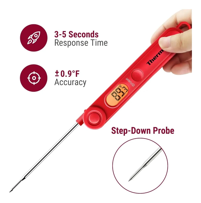TERMOMETRO DE COCINA PLEGABLE PARA MEDIR TEMPERATURA DE CARNES Y LIQUIDOS - 2