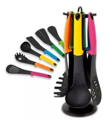 SET DE 6 UTENSILIOS DE COCINA CON ESPATULAS, CUCHARA Y CUCHARON - 1