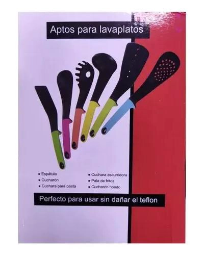 SET DE 6 UTENSILIOS DE COCINA CON ESPATULAS, CUCHARA Y CUCHARON - 2