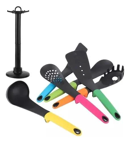 SET DE 6 UTENSILIOS DE COCINA CON ESPATULAS, CUCHARA Y CUCHARON - 5