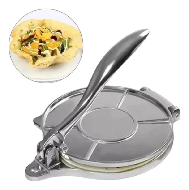 PRENSA PARA TORTILLAS DE ACERO INOXIDABLE DE 20 CM PARA COCINA - 1