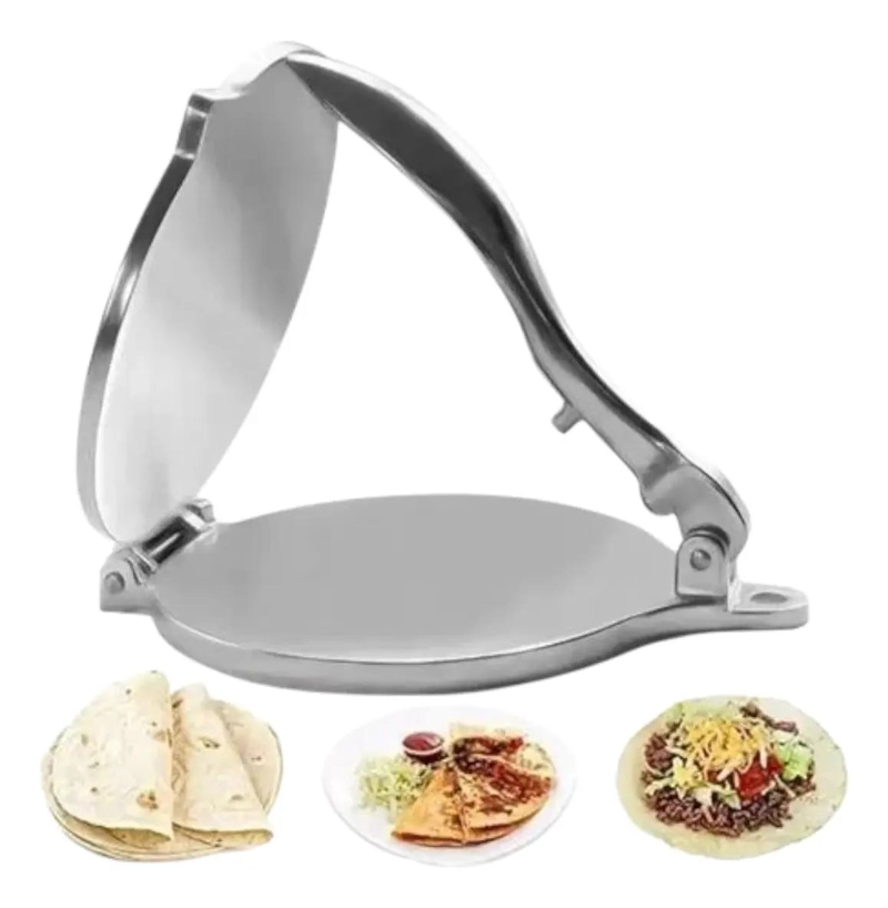 PRENSA PARA TORTILLAS DE ACERO INOXIDABLE DE 20 CM PARA COCINA - 3