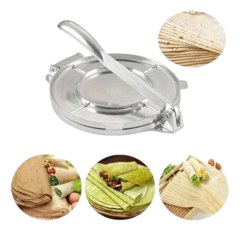PRENSA PARA TORTILLAS DE ACERO INOXIDABLE DE 20 CM PARA COCINA - 5