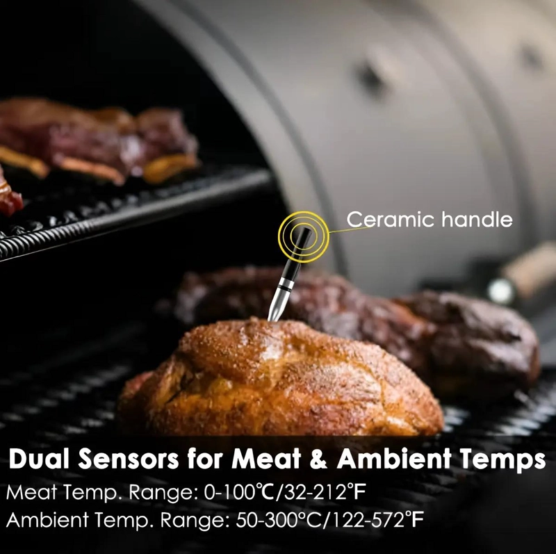 TERMOMETRO INALAMBRICO PARA CARNE CON CONEXION A CELULAR COLOR VERDE - 3