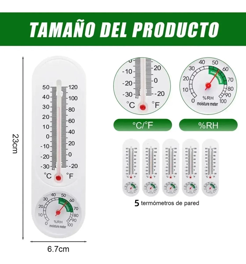 PACK DE 5 TERMOMETROS PARA REFRIGERADOR Y CONGELADOR CON ALTA PRECISION - 2
