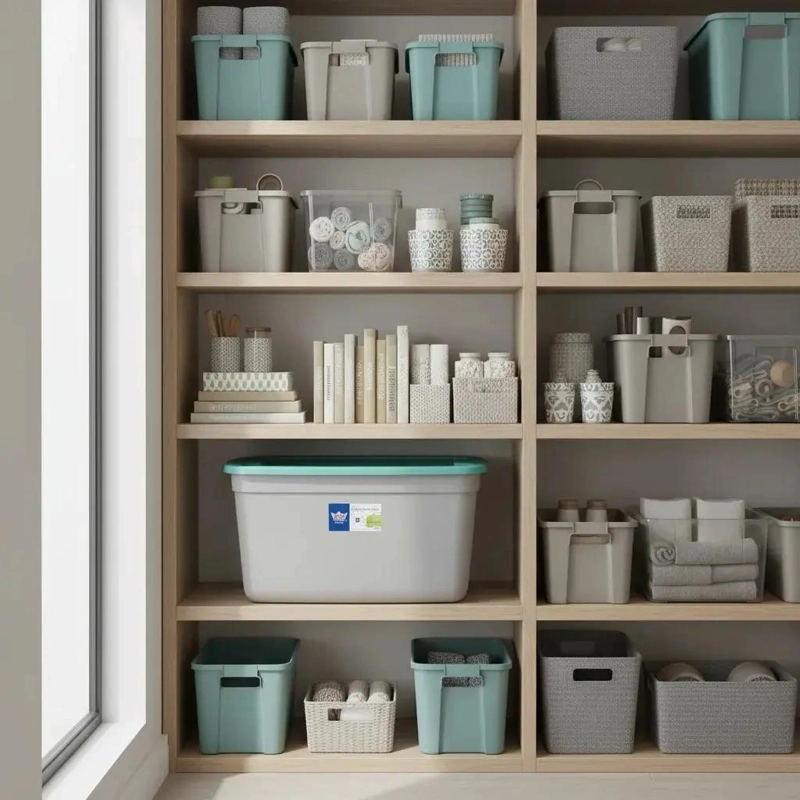 CAJA ORGANIZADORA PARA ALMACENAMIENTO CON CAPACIDAD DE 120 LITROS - 5
